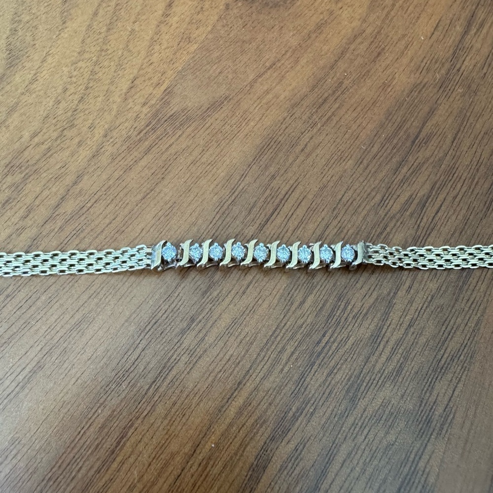 10K gold bracelet with diamonds